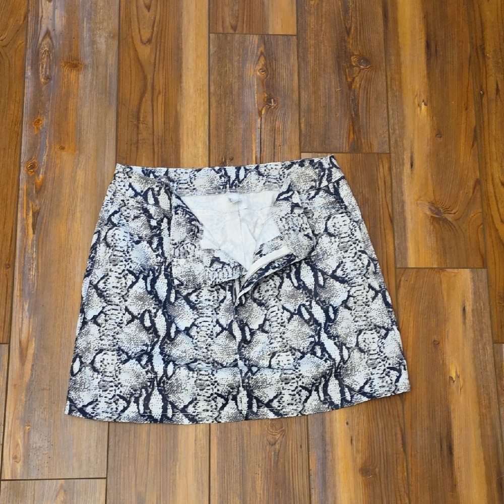 Snakeskin Print Mini Skirt